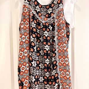 Unome Sleeveless Bohemian Boho Blouse--Size Medium